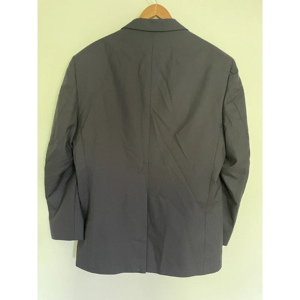 VTG Botany 500 Navy Blue Wool Blend Double Breasted Gold Button Blazer 42R